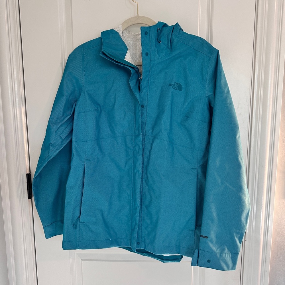 The North Face Dryvent Venture 2 Aqua Raincoat Windbreaker Jacket Sz L